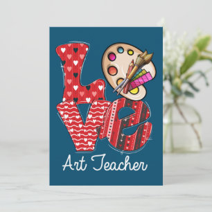 Cartes Pour Fêtes Annuelles Professeur d'art LOVE Saint-Valentin Tenue Teacher