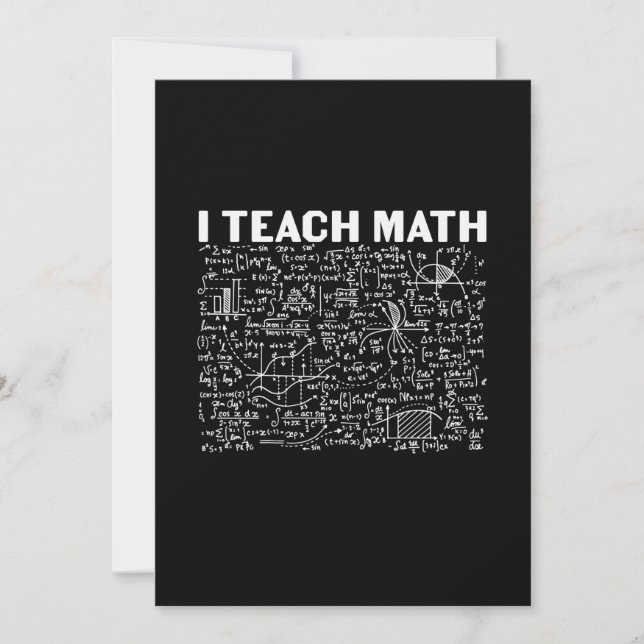 Cartes Pour Fêtes Annuelles Professeur de mathématiques J'enseigne les mathéma (Devant)