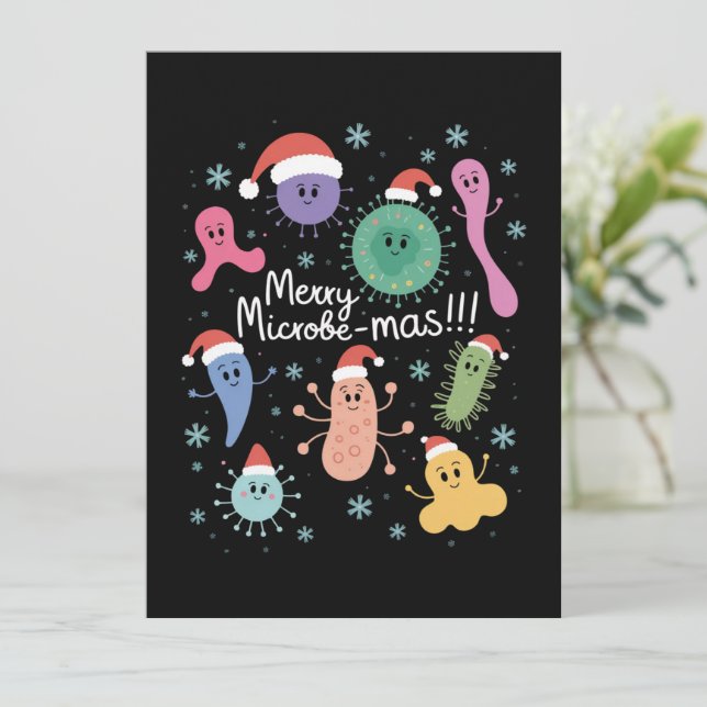 Cartes Pour Fêtes Annuelles Professeur de microbiologie de Noël Microbe (Debout devant)