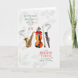 Cartes Pour Fêtes Annuelles Professeur de Musique Ne Ratez Pas une Note de Joi