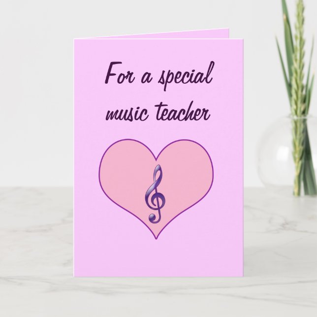 Cartes Pour Fêtes Annuelles Professeur de musique Valentine (Devant)
