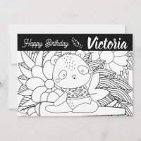 Professeur de yoga Panda Anniversaire Floral Color