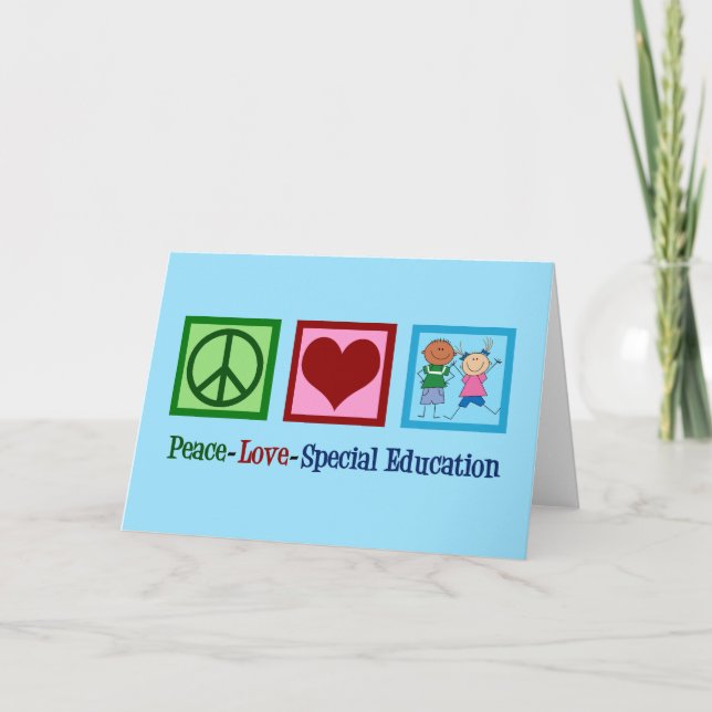 Cartes Pour Fêtes Annuelles Professeur d'éducation spéciale d'amour de paix (Devant)