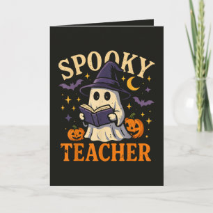 Cartes Pour Fêtes Annuelles Professeur effrayant Halloween Fantôme mignon en t