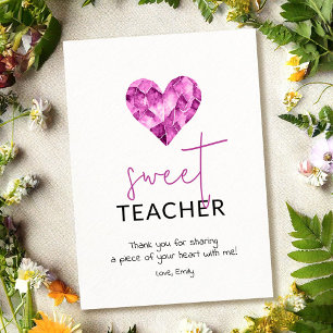 Cartes Pour Fêtes Annuelles Professeur gentil avec cœur violet