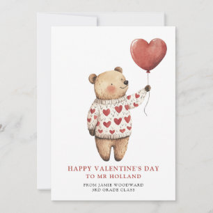 Cartes Pour Fêtes Annuelles Professeur Nounours Joyeuse Saint-Valentin 