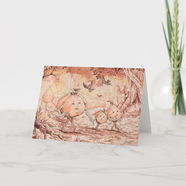 Cartes Pour Fêtes Annuelles Promenade aux citrouilles (Devant)