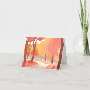 Cartes Pour Fêtes Annuelles Promenade d'automne   Aquarelle abstraite
