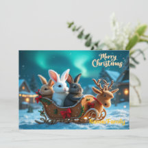 Promenade en traîneau de lapin de Noël fantaisiste