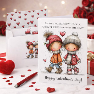 Cartes Pour Fêtes Annuelles Promenade hivernale de la Saint-Valentin