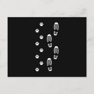 Cartes Pour Fêtes Annuelles Promeneur de chien empreinte de pied promenade de