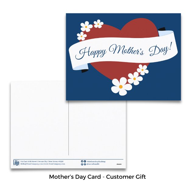 Cartes Pour Fêtes Annuelles Promo Coeur Rouge Bonne fête des mères (Promo Red Heart Happy Mother's Day Holiday Postcard)