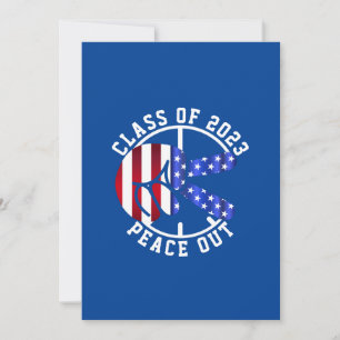 Cartes Pour Fêtes Annuelles Promotion 2026 Paix Diplômé Bleu