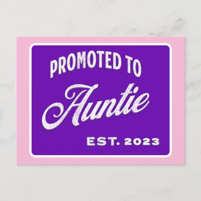 Cartes Pour Fêtes Annuelles Promu À Tante Est. 2023 Pour Nouvelle Tante (Devant)