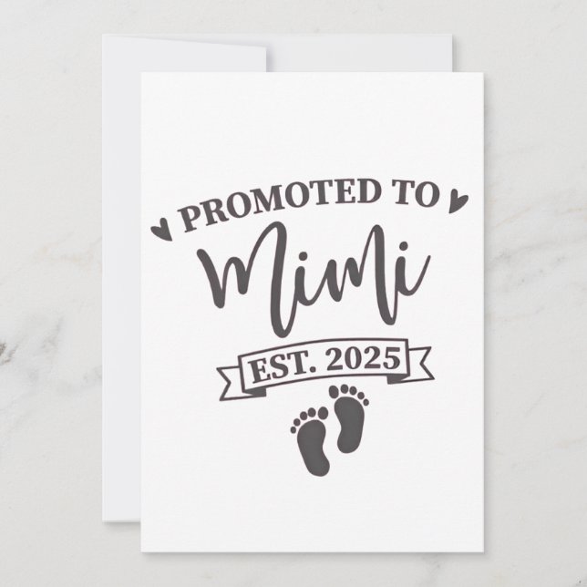 Cartes Pour Fêtes Annuelles Promu chez Mimi Établ. 2025 Future grand-mère  (Devant)