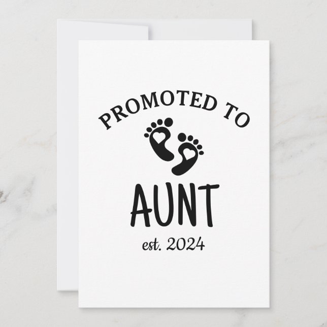 Cartes Pour Fêtes Annuelles Promue tante / Tante à cœur chic à être (Devant)