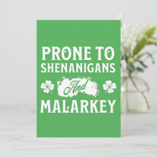 Cartes Pour Fêtes Annuelles Prone aux Farces et au Baratin St Patrick's Day