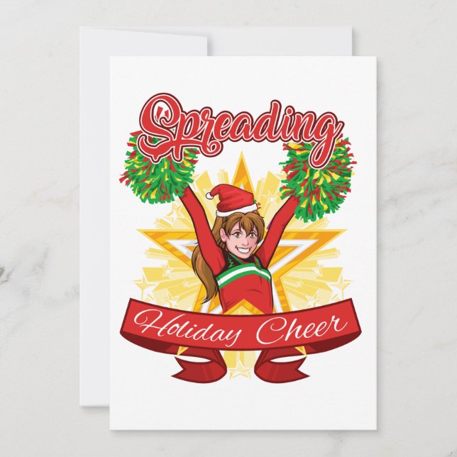 Cartes Pour Fêtes Annuelles Propagation de la joie des Fêtes Cheerleading Noël (Devant)