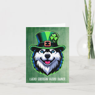 Cartes Pour Fêtes Annuelles Propriétaire chanceux de Husky sibérien Joyeuse Sa