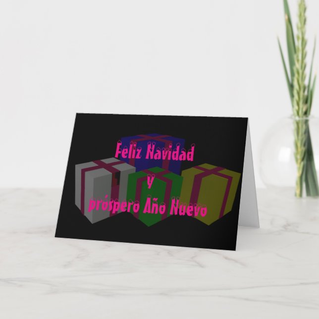 Cartes Pour Fêtes Annuelles Próspero Año Nuevo de Feliz Navidad y (Devant)