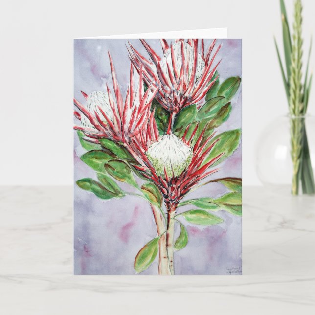 Cartes Pour Fêtes Annuelles Protéas (Devant)