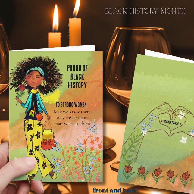 Cartes Pour Fêtes Annuelles Proud of Black History Strong Women Vibrant (Proud of Black History Strong Women Vibrant Holiday Card)