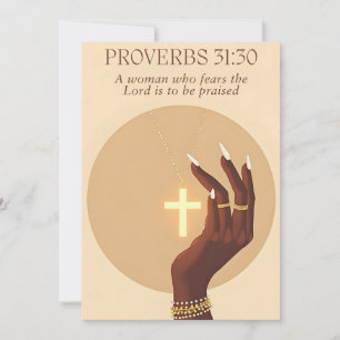 Cartes Pour Fêtes Annuelles Proverbes 31:30 Art inspirant Foi & Grâce