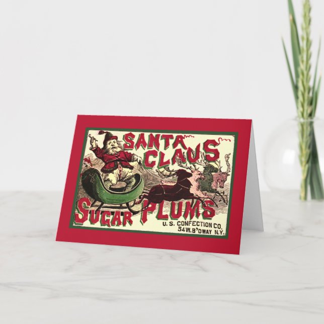Cartes Pour Fêtes Annuelles Prunes de Sucre (Devant)