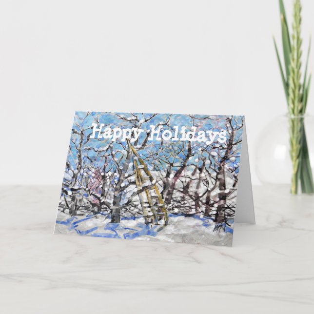 Cartes Pour Fêtes Annuelles Pruning Apple hiver #140301 (Devant)