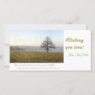 Cartes Pour Fêtes Annuelles Psaume 5:3 Photocarte d'écriture