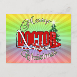CARTES POUR FÊTES ANNUELLES PSYCHIATRE DOCTEUR MERRY CHRISTMAS