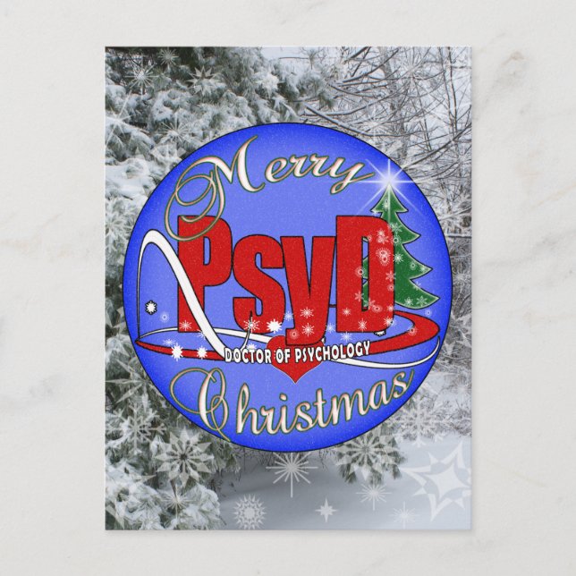 Cartes Pour Fêtes Annuelles PsyD CHRISTMAS ORNAMENT DOCTEUR EN PSYCHOLOGIE (Devant)