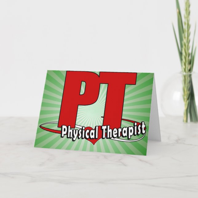 Cartes Pour Fêtes Annuelles PT LOGO BIG RED Physiothérapeute (Devant)