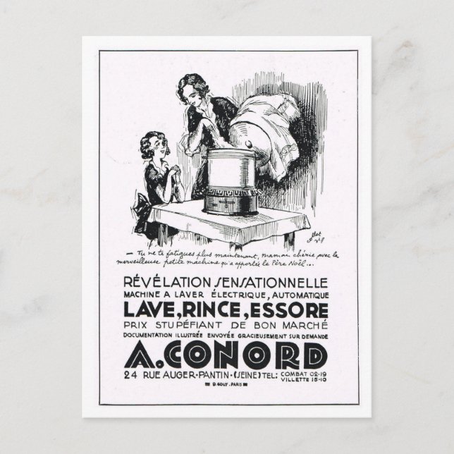 Cartes Pour Fêtes Annuelles Publicité, Machine à laver (Devant)
