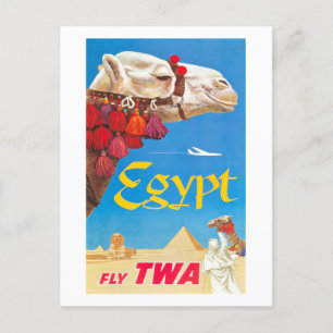 Cartes Pour Fêtes Annuelles Publicité vintage Egypt Air Travel