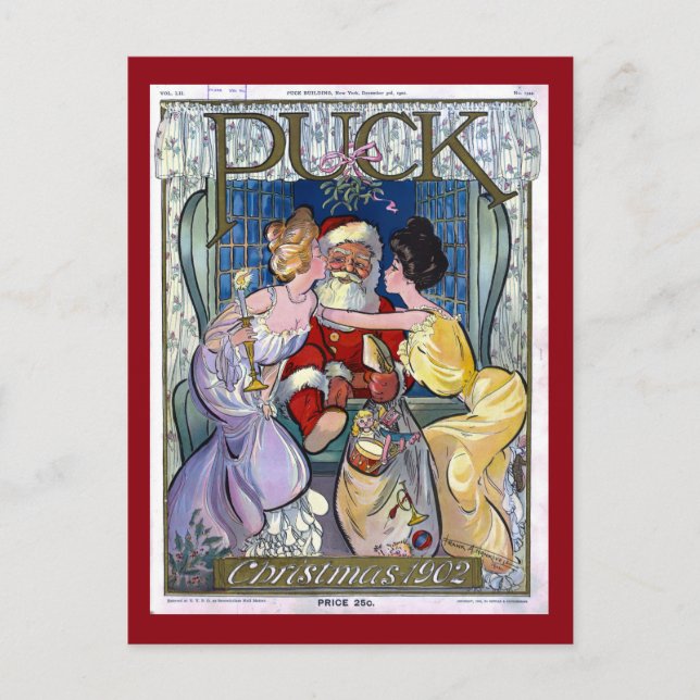 Cartes Pour Fêtes Annuelles Puck Magazine Couverture Noël 1902 (Devant)