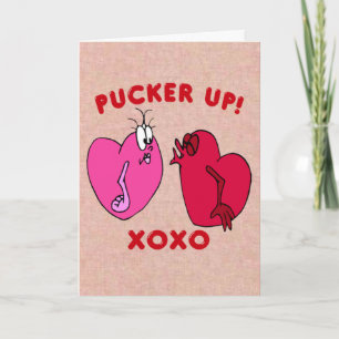 Cartes Pour Fêtes Annuelles Pucker Up Valentine Hearts Card