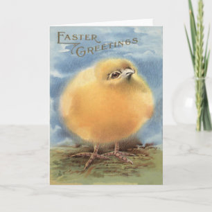 Cartes Pour Fêtes Annuelles Puffball Fluffy Chick de Pâques