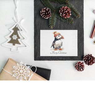 Cartes Pour Fêtes Annuelles Puffin de Noël personnalisable