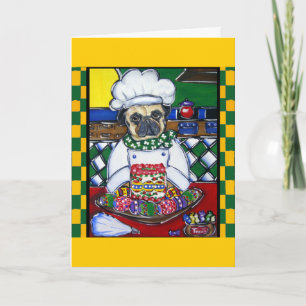 Cartes Pour Fêtes Annuelles Pug Chef de Pâques