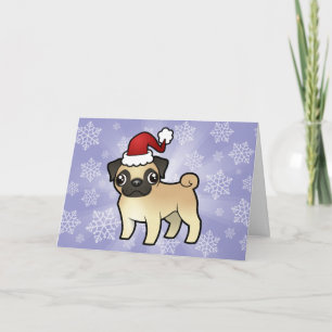 Cartes Pour Fêtes Annuelles Pug de Christmas