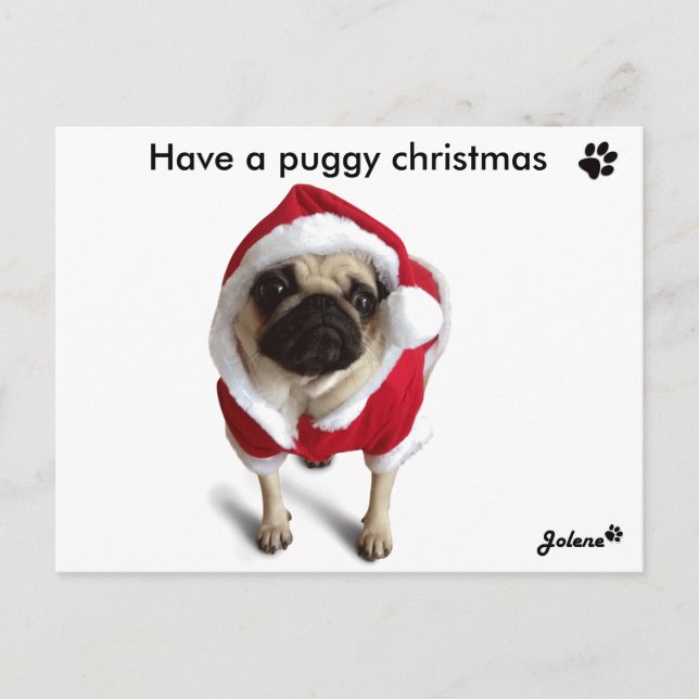 Cartes Pour Fêtes Annuelles Pug Jolene (Devant)