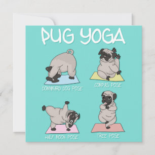 Cartes Pour Fêtes Annuelles Pug Yoga