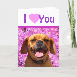 Cartes Pour Fêtes Annuelles Puggle mignon Valentine