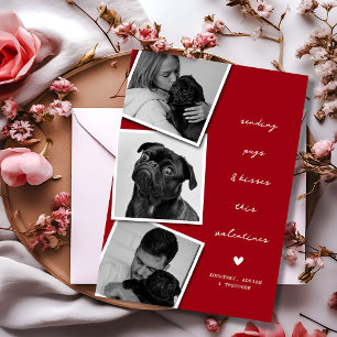 Cartes Pour Fêtes Annuelles Pugs & Bisous Photo Collage Saint-Valentin 