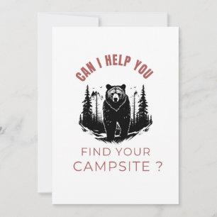 Cartes Pour Fêtes Annuelles Puis-Je Vous Aider À Trouver Votre Camping ? Ours 