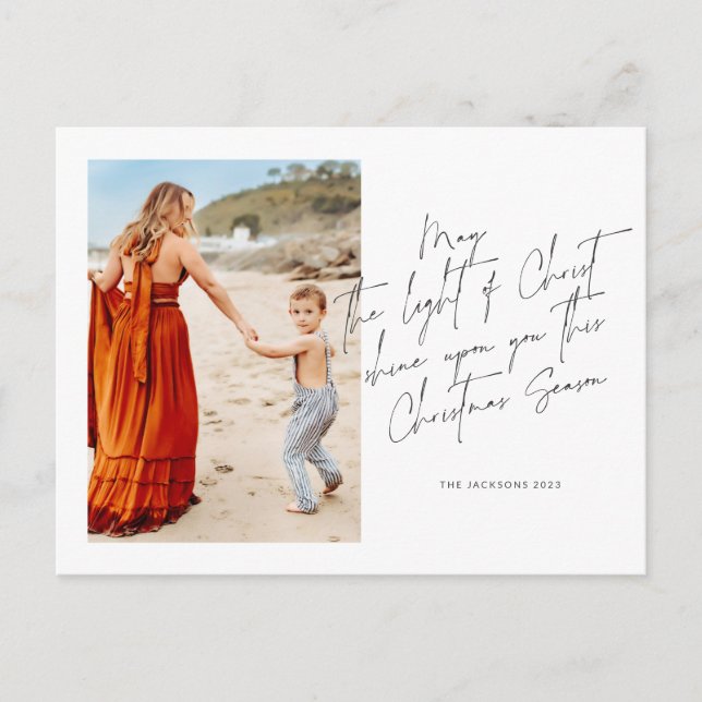 Cartes Pour Fêtes Annuelles Puisse la Lumière du Christ resplendir sur Toi (Devant)