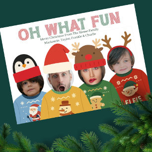 Cartes Pour Fêtes Annuelles Pull de Noël Laid avec Visage Personnalisé Drôle