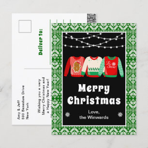 Cartes Pour Fêtes Annuelles PULLS DE NOËL LAIDS Vert Joyeux Noël