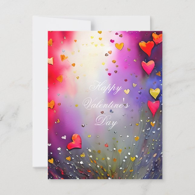 Cartes Pour Fêtes Annuelles Pulvérisation de valentin coeurs  (Devant)